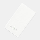 Serviette En Papier Mariage simple de monogramme (Coin)