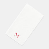 Serviette En Papier Mariage simple de monogramme rouge (Coin)