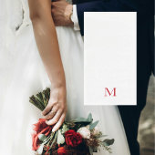 Serviette En Papier Mariage simple de monogramme rouge