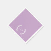 Serviette En Papier Mariage simple de monogramme violet (Coin)