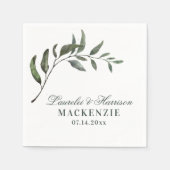 Serviette En Papier Mariage simple élégant de branche Eucalyptus (Devant)
