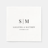 Serviette En Papier Mariage simple élégant d'esperluette et de deux in (Devant)