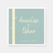 Serviette En Papier Mariage simple en coquille Bleue table (Devant)
