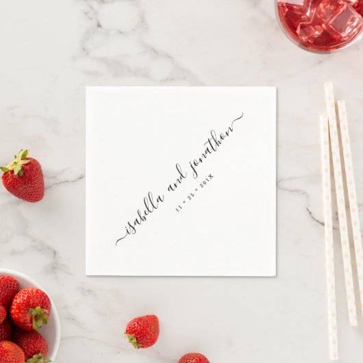 Serviette En Papier Mariage simple et élégant (En situation)