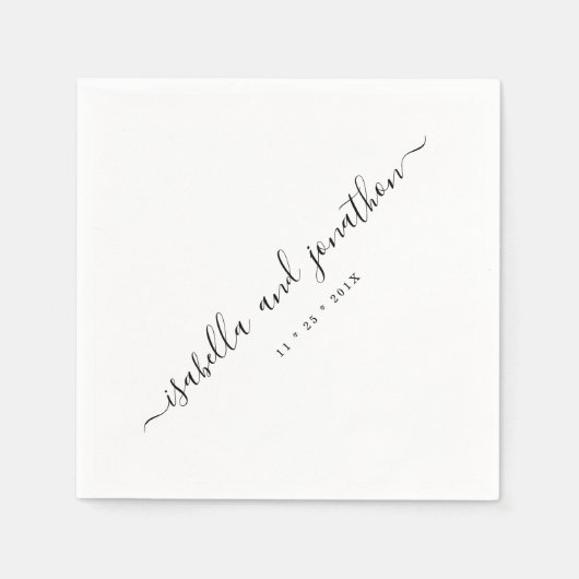 Serviette En Papier Mariage simple et élégant (Devant)