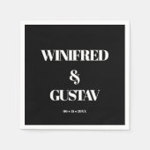 Serviette En Papier Mariage simple et élégant (Devant)