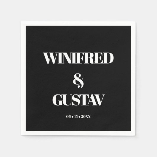 Serviette En Papier Mariage simple et élégant (Devant)