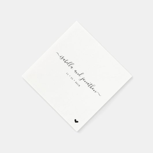 Serviette En Papier Mariage simple et élégant (Coin)