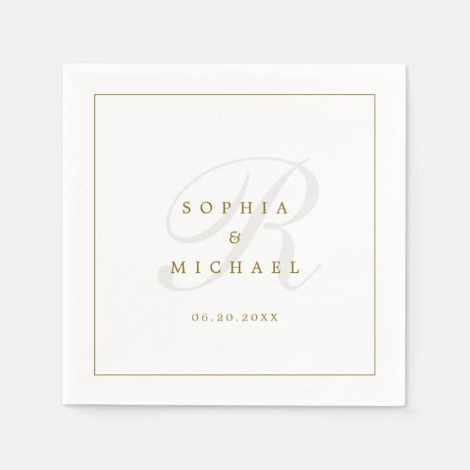 Serviette En Papier Mariage simple et élégant (Devant)