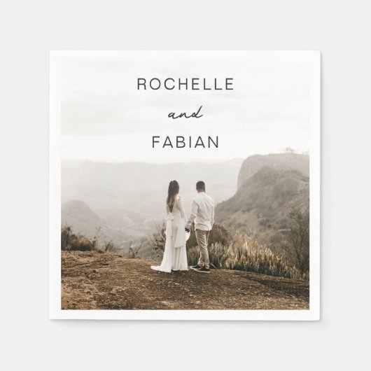 Serviette En Papier Mariage simple et élégant (Devant)