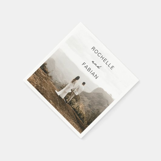 Serviette En Papier Mariage simple et élégant (Coin)