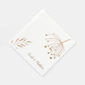 Serviette En Papier Mariage simple floral botanique or (Coin)