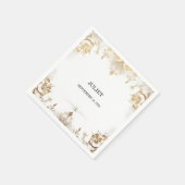 Serviette En Papier Mariage Simple Formel Classique et Sobre (Coin)