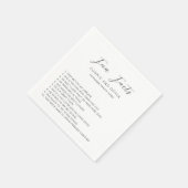 Serviette En Papier Mariage Simple Moderne (Coin)