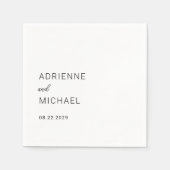 Serviette En Papier Mariage Simple Moderne (Devant)