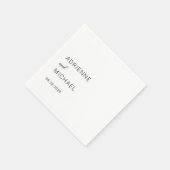 Serviette En Papier Mariage Simple Moderne (Coin)
