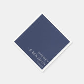 Serviette En Papier Mariage simple moderne minimal personnalisé bleu m (Coin)