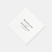 Serviette En Papier Mariage Simple Moderne Noir Et Blanc (Coin)