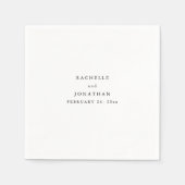 Serviette En Papier Mariage simple noir blanc simple Monogramme (Devant)