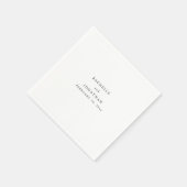 Serviette En Papier Mariage simple noir blanc simple Monogramme (Coin)
