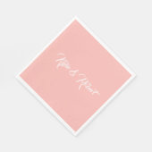 Serviette En Papier Mariage simple Pastel Pink (Coin)