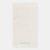 Serviette En Papier Mariage simple personnalisé Cream & Gold (Devant)