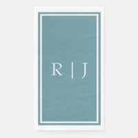 Mariage Simple Personnalisé Monogramme Bleu Poussi