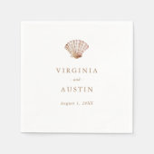 Serviette En Papier Mariage simple Seashell (Devant)