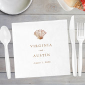 Serviette En Papier Mariage simple Seashell