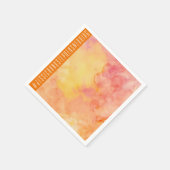 Serviette En Papier Mariage Standard Napkin Fleurs fraîches Oranges (Coin)