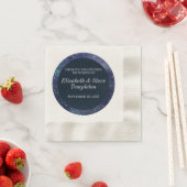 Serviette En Papier Mariage Starry Nuit Céleste Merci Marine (En situation)