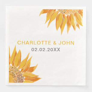 Serviette En Papier Mariage SunFlower moderne