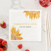 Serviette En Papier Mariage SunFlower moderne (En situation)