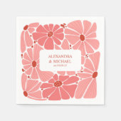 Serviette En Papier mariage super moderne marguerite rose (Devant)