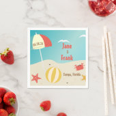 Serviette En Papier Mariage sur la Plage (En situation)
