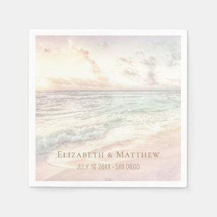 Serviette En Papier Mariage sur la plage au coucher du soleil Mariag