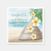 Serviette En Papier Mariage sur la plage | Personnalisez (Devant)