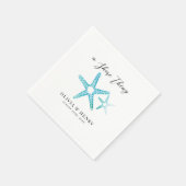 Serviette En Papier Mariage sur la Plage "Une Chose Certaine" Étoile d (Coin)