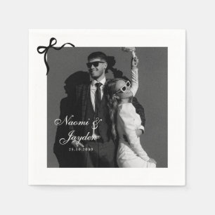 Serviette En Papier Mariage sur mesure avec écriture vintage en arc