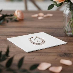 Serviette En Papier Mariage sur mesure avec fer à cheval western rusti