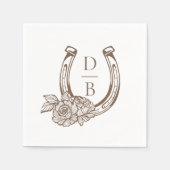 Serviette En Papier Mariage sur mesure avec monogramme rustique occide (Devant)