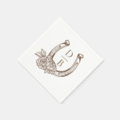 Serviette En Papier Mariage sur mesure avec monogramme rustique occide (Coin)