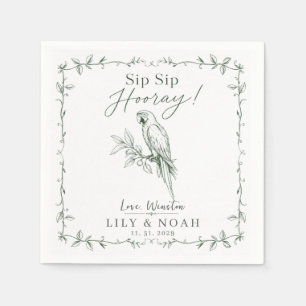 Serviette En Papier Mariage sur mesure de perroquet oiseau tropical cr