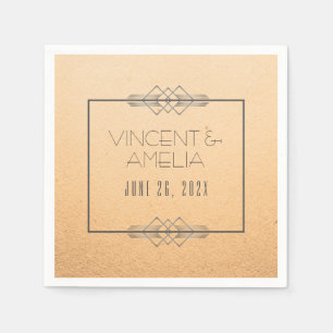 Serviette En Papier Mariage sur mesure minimaliste Art Déco