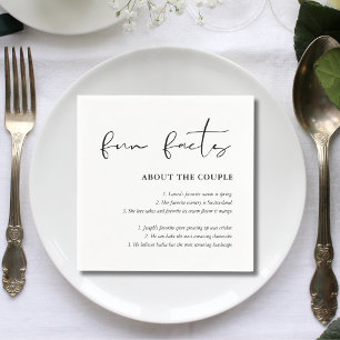 Serviette En Papier Mariage sur mesure noir blanc faits amusants