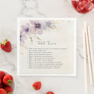 Serviette En Papier Mariage table trivia bleu cosmos fleurs
