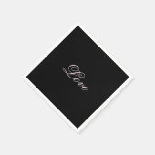 Serviette En Papier Mariage tendance Love Calligraphie Script noir (Coin)