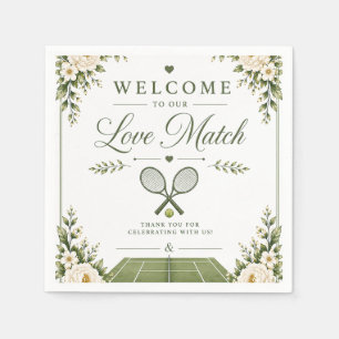Serviette En Papier Mariage Tennis Bienvenue
