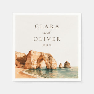 Serviette En Papier Mariage Terre Cuite Téalgue Falaises Algarve Arch 