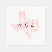 Serviette En Papier Mariage Texas Personnalisé À Thème Coeur Napkin (Devant)